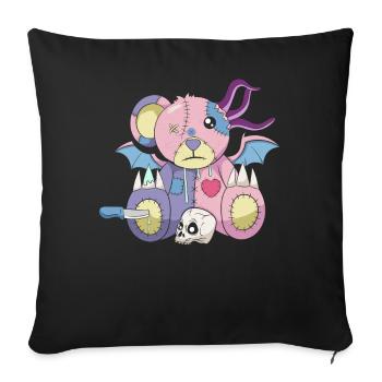 Pastel Goth Japanese Yami Kawaii Bear Harajuku - Sofa pillowcase 17,3'' x 17,3'' (45 x 45 cm) - black - Front