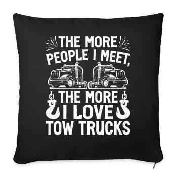 Drôle de conducteur de dépanneuse - Housse de coussin décorative 45 x 45 cm - noir - Devant