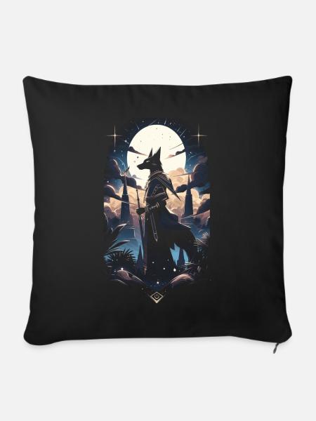 Anubis Gott Gaming Ägypter - Sofakissenbezug 45 x 45 cm - Schwarz