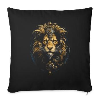 Steampunk Fantasy Artwork Lions - Sofa pillowcase 17,3'' x 17,3'' (45 x 45 cm) - black - Front