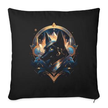 Anubis God Gaming Egyptian - Sofa pillowcase 17,3'' x 17,3'' (45 x 45 cm) - black - Front