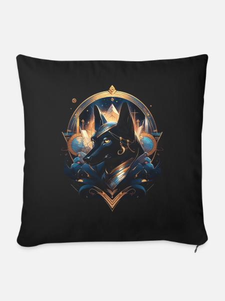 Anubis Gott Gaming Ägypter - Sofakissenbezug 45 x 45 cm - Schwarz