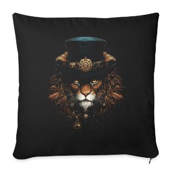 Steampunk Fantasy Artwork Lions - Sofa pillowcase 17,3'' x 17,3'' (45 x 45 cm) - black - Front