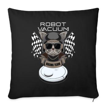 Robot Aspirateur Racing Team Robot Aspirateur - Housse de coussin décorative 45 x 45 cm - noir - Devant