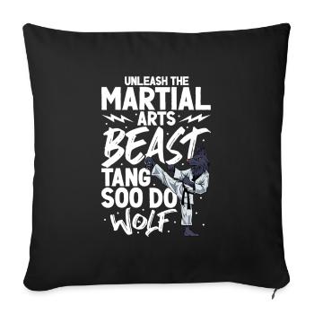Martial Arts Beast - Tang so Do - Sofa pillowcase 17,3'' x 17,3'' (45 x 45 cm) - black - Front