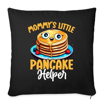 Faiseuse à crêpes drôle pour enfants - Housse de coussin décorative 45 x 45 cm - noir - Devant