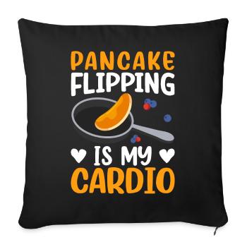 Funny Pancake Maker - Sofa pillowcase 17,3'' x 17,3'' (45 x 45 cm) - black - Front
