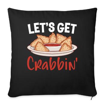Funny Crab Rangoon Chinese Food - Sofa pillowcase 17,3'' x 17,3'' (45 x 45 cm) - black - Front