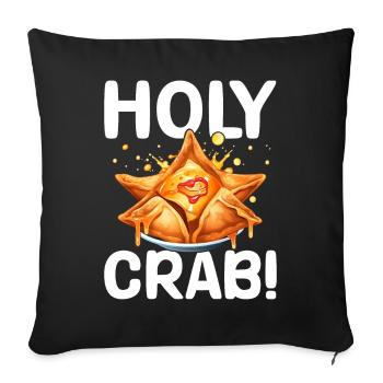 Funny Crab Rangoon Chinese Food - Sofa pillowcase 17,3'' x 17,3'' (45 x 45 cm) - black - Front