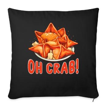 Funny Crab Rangoon Chinese Food - Sofa pillowcase 17,3'' x 17,3'' (45 x 45 cm) - black - Front
