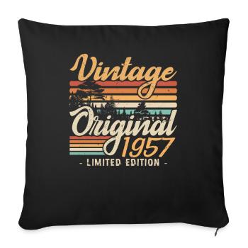 Vintage Anniversary Made in 1957 Retro 1957 - Sofa pillowcase 17,3'' x 17,3'' (45 x 45 cm) - black - Front