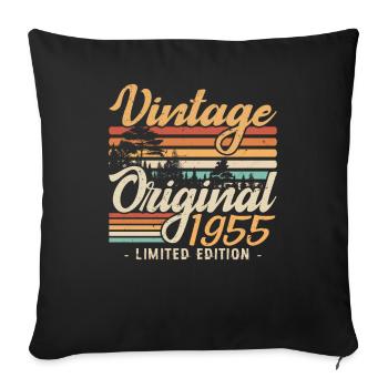 Vintage Anniversary Made in 1955 Retro 1955 - Sofa pillowcase 17,3'' x 17,3'' (45 x 45 cm) - black - Front