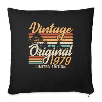 Anniversaire Millésime Fabriqué en 1979 Retro 1979 - Housse de coussin décorative 45 x 45 cm - noir - Devant