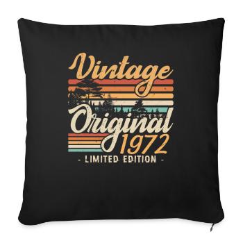 Anniversaire Millésime Fabriqué en 1972 Retro 1972 - Housse de coussin décorative 45 x 45 cm - noir - Devant