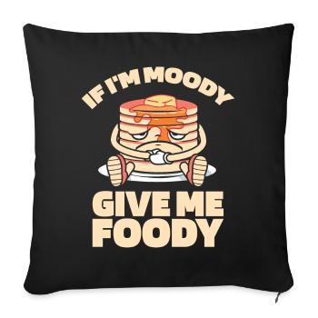 Crêpes Drôles Si Je Suis De Mauvaise Humeur Donnez-Moi Gourmand - Housse de coussin décorative 45 x 45 cm - noir - Devant
