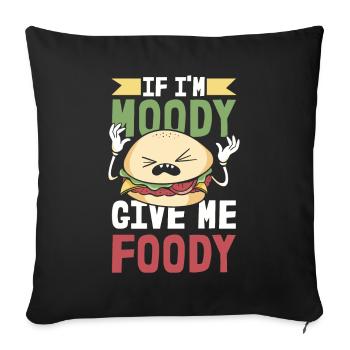 Hamburger Burger Si Je Suis De Mauvaise Humeur Donnez-Moi Gourmand - Housse de coussin décorative 45 x 45 cm - noir - Devant