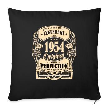 70e anniversaire, cadeau, légende, Original, 1954 - Housse de coussin décorative 45 x 45 cm - noir - Devant