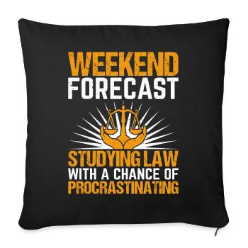 Funny law student law school - Sofa pillowcase 17,3'' x 17,3'' (45 x 45 cm) - black - Front