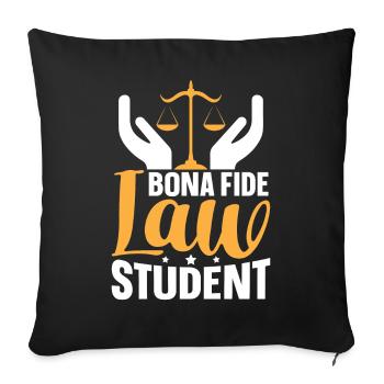 Law studies Future lawyer - Sofa pillowcase 17,3'' x 17,3'' (45 x 45 cm) - black - Front
