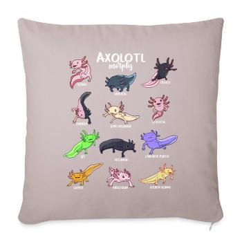 Verschiedene Kawaii Axolotltypen - Sofakissenbezug 45 x 45 cm - helles Taupe - Vorne