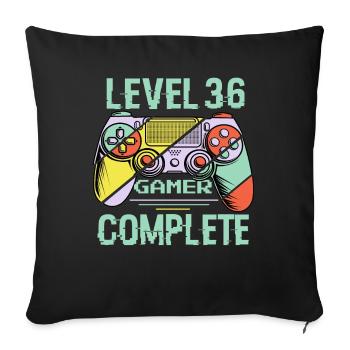 Level 36 Complete 36 Years Gamer Level 36 Complete - Sofa pillowcase 17,3'' x 17,3'' (45 x 45 cm) - black - Front