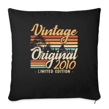 Vintage Anniversary Made in 2010 Retro 2010 - Sofa pillowcase 17,3'' x 17,3'' (45 x 45 cm) - black - Front