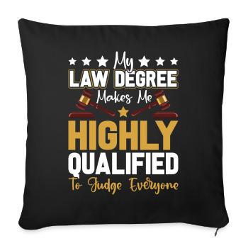 Funny law student - Sofa pillowcase 17,3'' x 17,3'' (45 x 45 cm) - black - Front