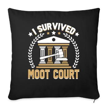 Étudiant en droit Diplôme en droit Futur avocat - Housse de coussin décorative 45 x 45 cm - noir - Devant