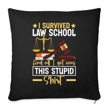 Funny law student - future lawyer - Sofa pillowcase 17,3'' x 17,3'' (45 x 45 cm) - black - Front