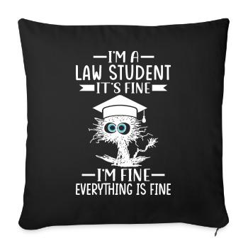 Funny Law School Future Lawyer - Sofa pillowcase 17,3'' x 17,3'' (45 x 45 cm) - black - Front