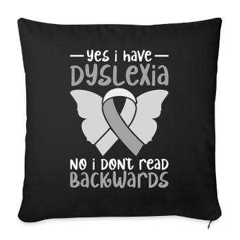 Dyslexia Awareness - Sofa pillowcase 17,3'' x 17,3'' (45 x 45 cm) - black - Front