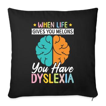 Dyslexia Awareness - Sofa pillowcase 17,3'' x 17,3'' (45 x 45 cm) - black - Front