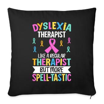 Dyslexia Awareness - Sofa pillowcase 17,3'' x 17,3'' (45 x 45 cm) - black - Front