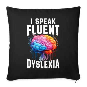 Drôle de conscience de la dyslexie Dyslexique - Housse de coussin décorative 45 x 45 cm - noir - Devant