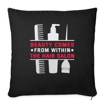 Hairdresser, Barber, Hairdresser, Hair Salon - Sofa pillowcase 17,3'' x 17,3'' (45 x 45 cm) - black - Front