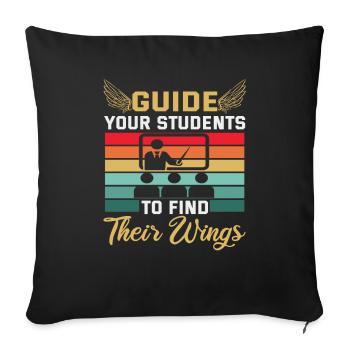 Meilleure idée de cadeau de pension pour les enseignants Étudiant - Housse de coussin décorative 45 x 45 cm - noir - Devant