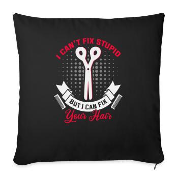 Hairdresser, Barber, Hairdresser, Hair Salon - Sofa pillowcase 17,3'' x 17,3'' (45 x 45 cm) - black - Front