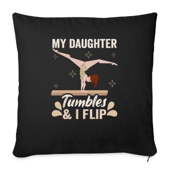 Artistic Gymnastics Gymnastics Coach Gymnastics Team - Sofa pillowcase 17,3'' x 17,3'' (45 x 45 cm) - black - Front