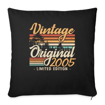 Anniversary Vintage Made in 2005 Retro 2005 - Sofa pillowcase 17,3'' x 17,3'' (45 x 45 cm) - black - Front