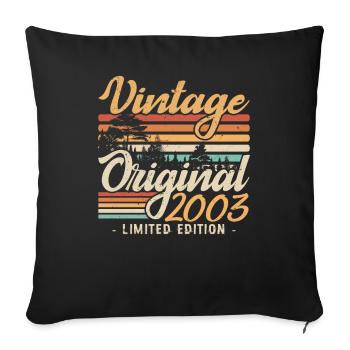 Anniversaire Millésime Fabriqué en 2003 Retro 2003 - Housse de coussin décorative 45 x 45 cm - noir - Devant
