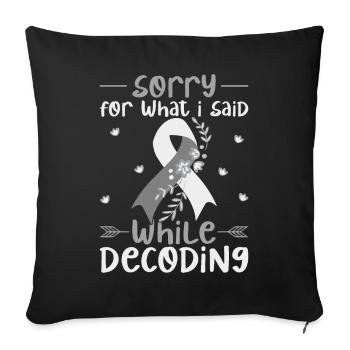 Drôle de conscience de la dyslexie Dyslexique - Housse de coussin décorative 45 x 45 cm - noir - Devant