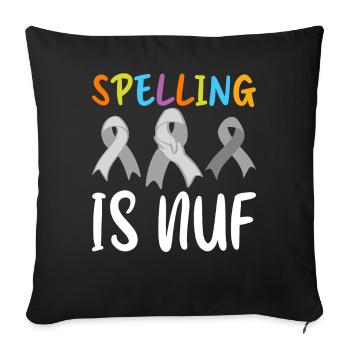 Drôle de conscience de la dyslexie Dyslexique - Housse de coussin décorative 45 x 45 cm - noir - Devant