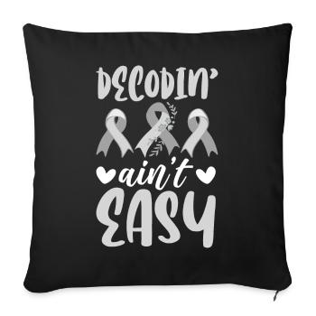 Drôle de conscience de la dyslexie Dyslexique - Housse de coussin décorative 45 x 45 cm - noir - Devant