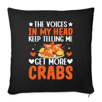 Funny Crab Rangoon - Sofa pillowcase 17,3'' x 17,3'' (45 x 45 cm) - black - Front