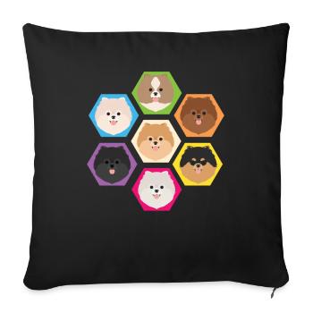 Cute Pomeranian Pomeranian puppy dog - Sofa pillowcase 17,3'' x 17,3'' (45 x 45 cm) - black - Front