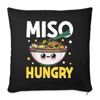 Ramen Soup Japanese Food - Sofa pillowcase 17,3'' x 17,3'' (45 x 45 cm) - black - Front