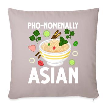 Soupe de nouilles vietnamienne Cuisine asiatique - Housse de coussin décorative 45 x 45 cm - taupe clair - Devant