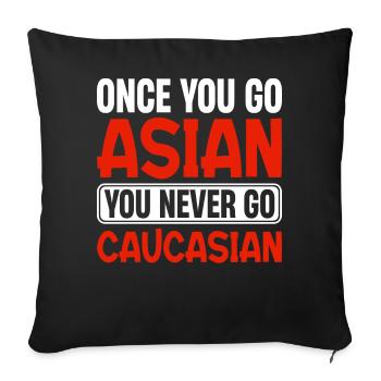 Drôle de fierté asiatique - Housse de coussin décorative 45 x 45 cm - noir - Devant