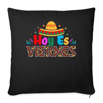 Hispanique Latino-Américain Mexicain - Housse de coussin décorative 45 x 45 cm - noir - Devant