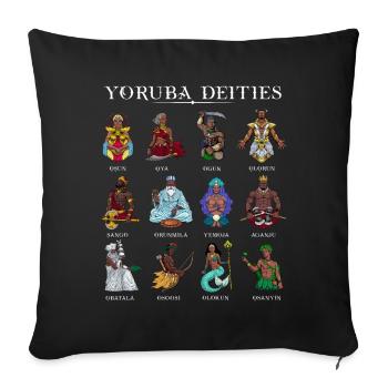 Yoruba Gods - Sofa pillowcase 17,3'' x 17,3'' (45 x 45 cm) - black - Front